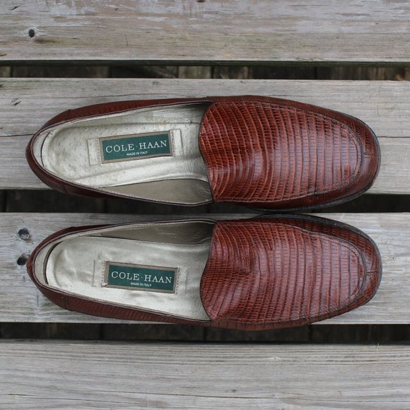 Vintage Cole Haan Brown Lizard Skin Loafers, Women's 9 B, Made in Italy, EUC - Picture 9 of 12